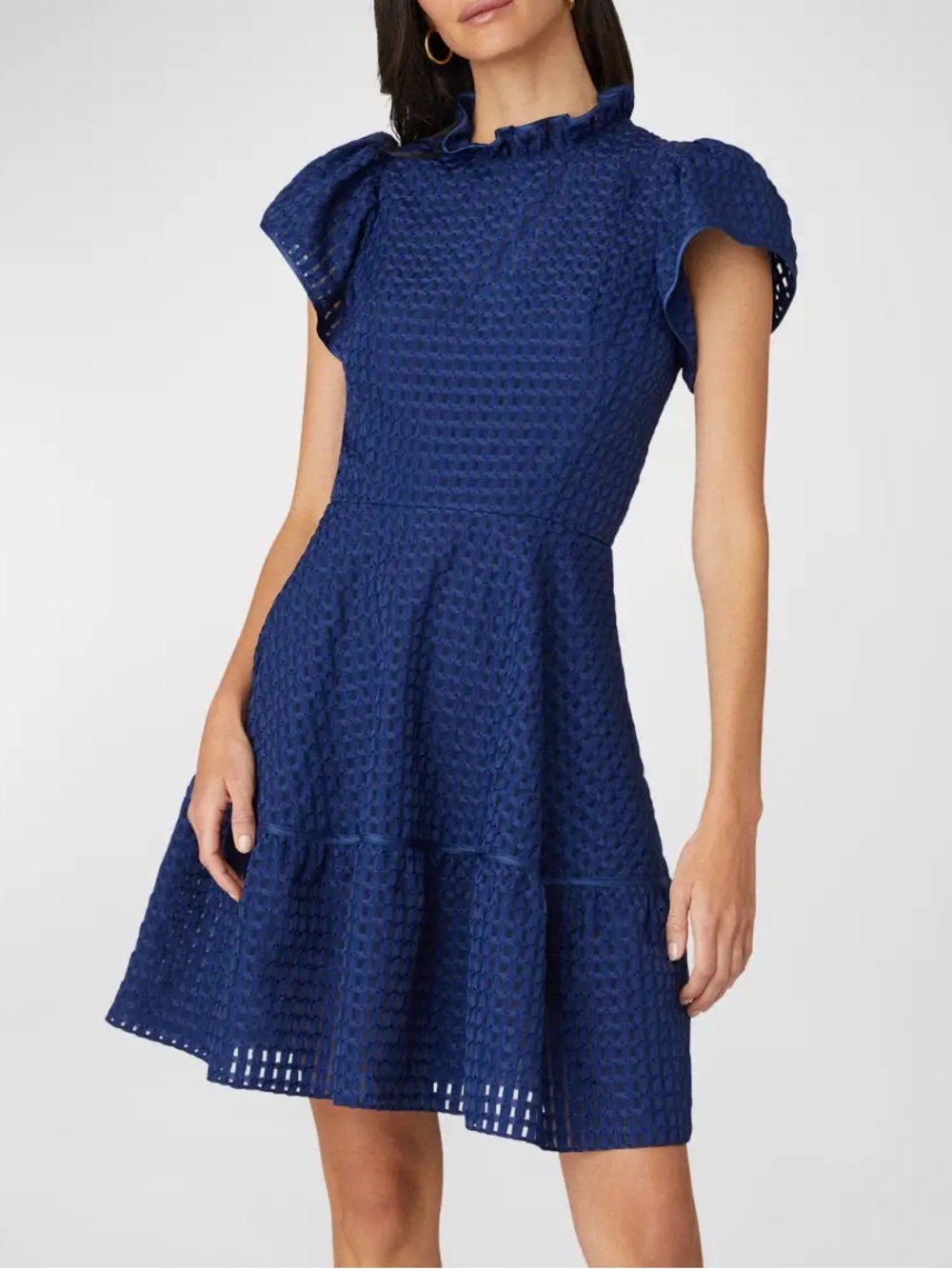 NWT Shoshanna Delaney Puckered Ruffle-Trim Flounce Mini Dress sz 4